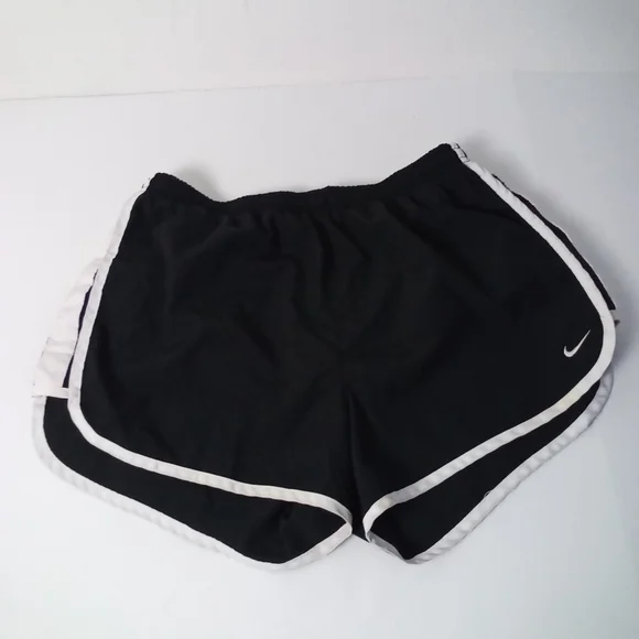 Nike Athletic Shorts Black White Moisture-Wicking Dri-Fit Women's Size M - Picture 1 of 4
